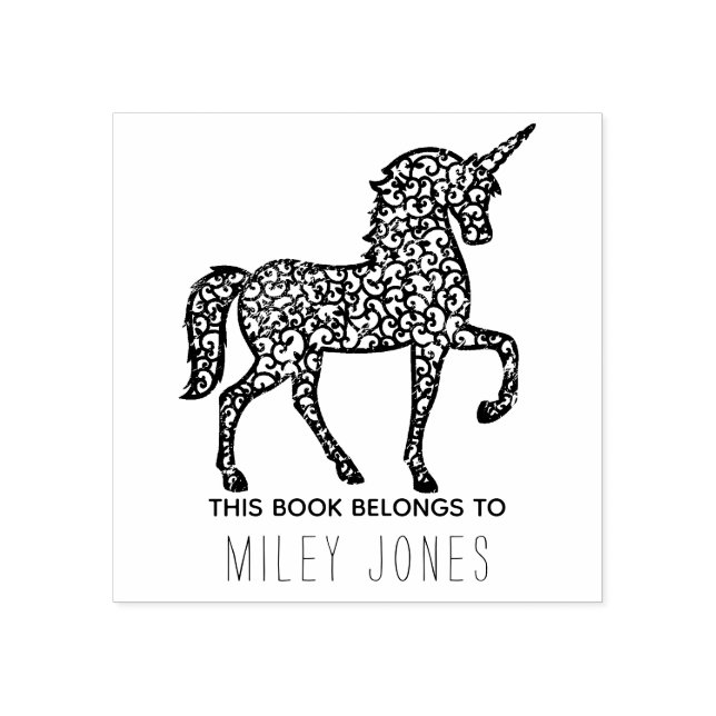 Tampons Encreurs Ce livre appartient au nom de licorne (Impression)