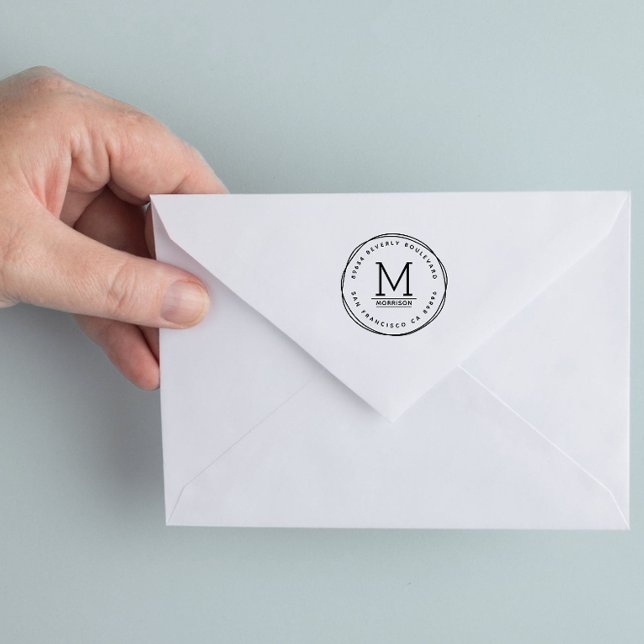 Tampons Encreurs Cercles à main | Adresse initiale de retour person (Créateur téléchargé)