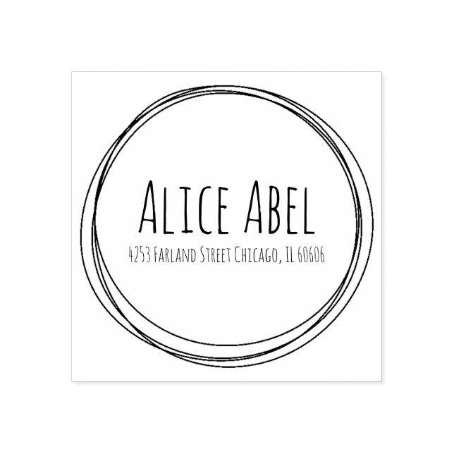 Tampons Encreurs Cercles de Doodle Timbre en caoutchouc (Impression)