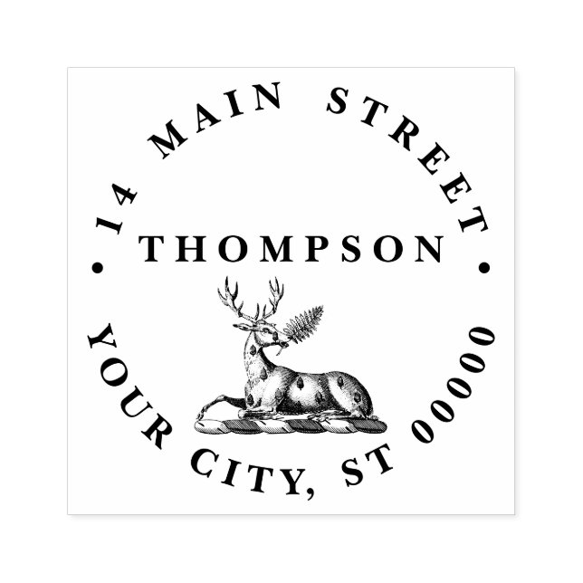 Tampons Encreurs Cerf avec Emblème héraldique de graisse (Impression)