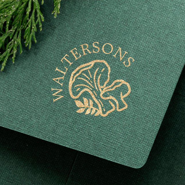 Tampons Encreurs Champignons de la forêt de bois personnalisés Cire (Personalized Woodsy Forest Mushrooms Wax Seal Stam Rubber Stamp)