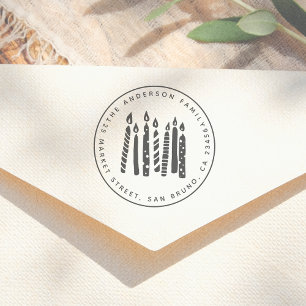 Tampons Encreurs Chandelles Cute Round Nom de famille et adresse de