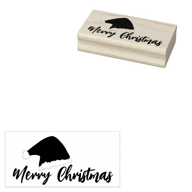 Tampons Encreurs Chapeau de Père Noël Joyeux Noël Script  (Tamponné)