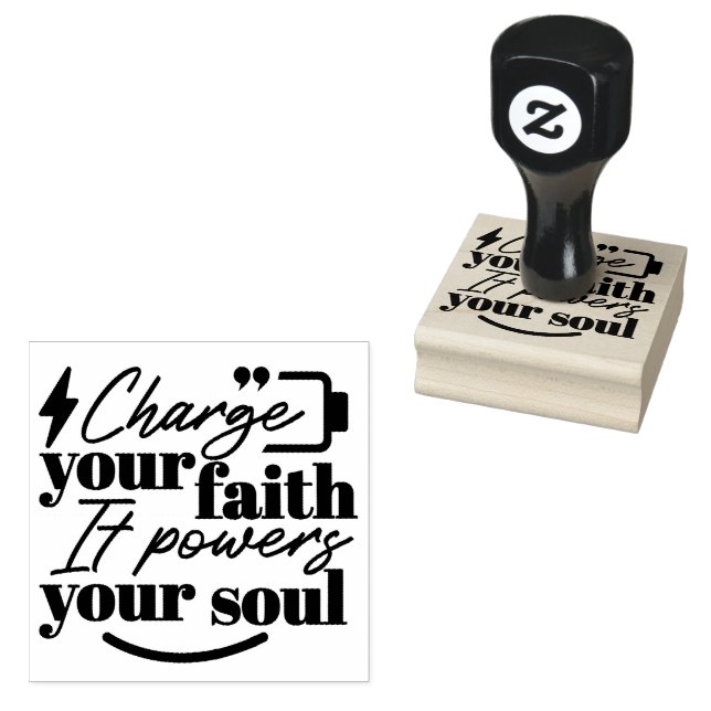 Tampons Encreurs Charge Your Faith – Christian Inspirational Quote  (Tamponné)