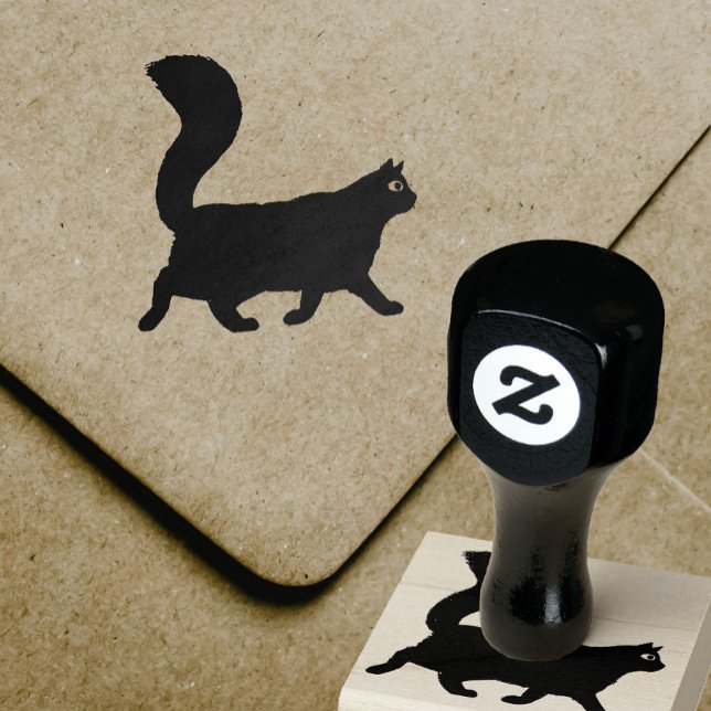 Tampons Encreurs Chat à pied | Kitty à poil long à queue flottante (Créateur téléchargé)