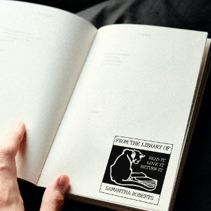 Tampons Encreurs Chat Ancien De La Bibliothèque De