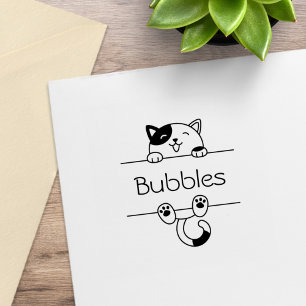 Tampons Encreurs Chat Calico gai Pékin Nom personnalisé