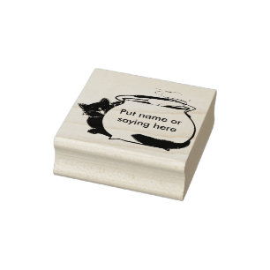 Tampons Encreurs Chat et chaudron 2 illustrations timbre d'art