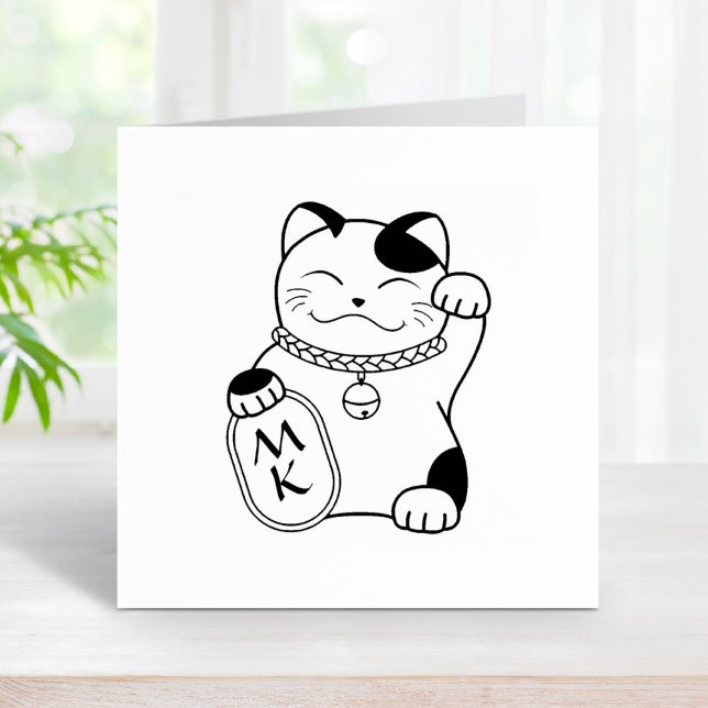 Tampons Encreurs Chat japonais de bonne chance, Maneki Neko - Monog (Créateur téléchargé)