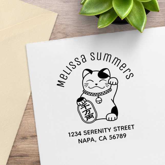 Tampons Encreurs Chat Lucky Japonais, Maneki Neko Adresse Arch (Créateur téléchargé)