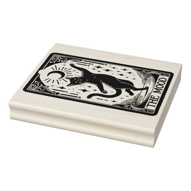 Tampons Encreurs Chat Noir Carte Mood Tarot (Tampon)
