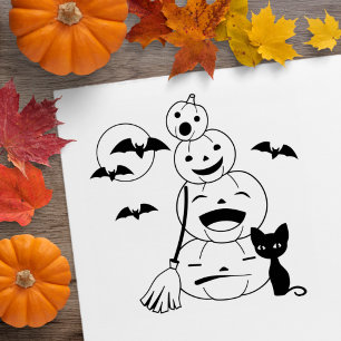 Tampons Encreurs Chat noir et citrouilles d'Halloween Color Me