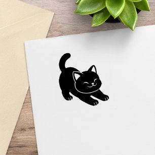 Tampons Encreurs Chat noir qui s'étire 1x1