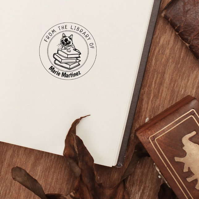Tampons Encreurs Chat Siamais, Livre De La Bibliothèque De (Créateur téléchargé)