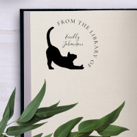 Chat Vintage Personnalisé De L'Bibliothèque Du Liv