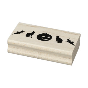 Tampons Encreurs Chats sorciers et timbre d'art en silhouette citro