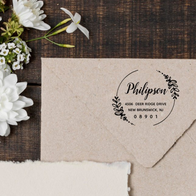 Tampons Encreurs Chemin de fer vert tiré à la main Nom et adresse (Créateur téléchargé)