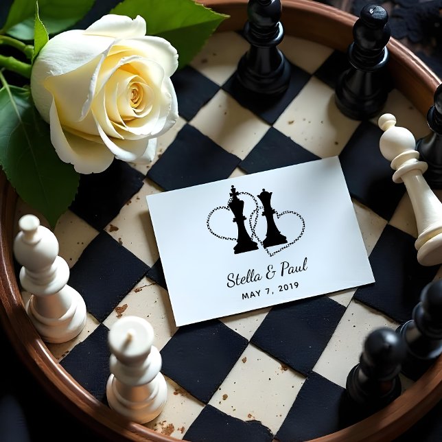 Tampons Encreurs Chess King and Queen Pieces Wedding Design (Chess King and Queen Pieces Wedding Design Rubber Stamps)