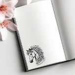 Tampons Encreurs Cheval élégant avec des fleurs, livre Ex Libris<br><div class="desc">Ce tampon en caoutchouc "Ex Libris" présente un cheval élégant avec des fleurs et un nom personnalisé.</div>