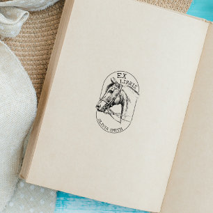 Tampons Encreurs Cheval vintage, Livre Ex Libris Moderne