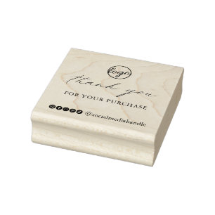 Tampons Encreurs Chic Calligraphie Élégant Logo Merci Business