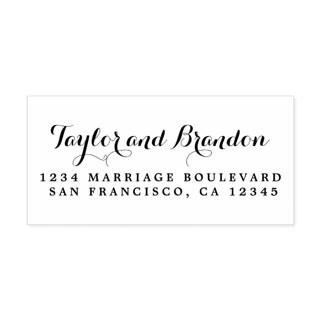 Tampons Encreurs Chic Calligraphie Noms Mariage Adresse de retour (Impression)