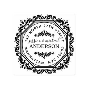 Tampons Encreurs Chic Elegant Style Marié Couple Adresse de retour