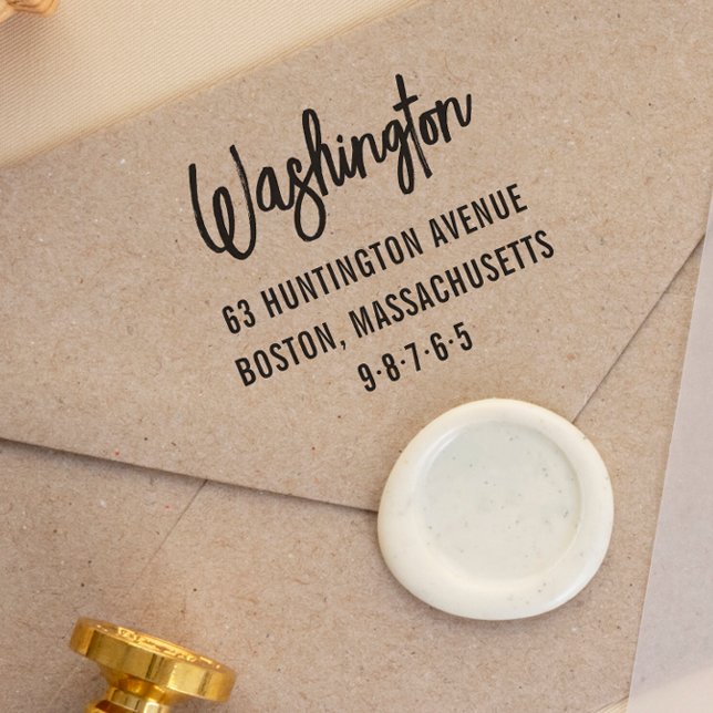 Tampons Encreurs Chic lettrage personnalisé Nom de famille et adres (Créateur téléchargé)