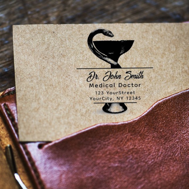 Tampons Encreurs Chic Médicale Snake Bowl Hygieia Adresse de retour (Créateur téléchargé)