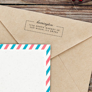 Tampons Encreurs Chic Minimaliste Script Serif Family Return Adress