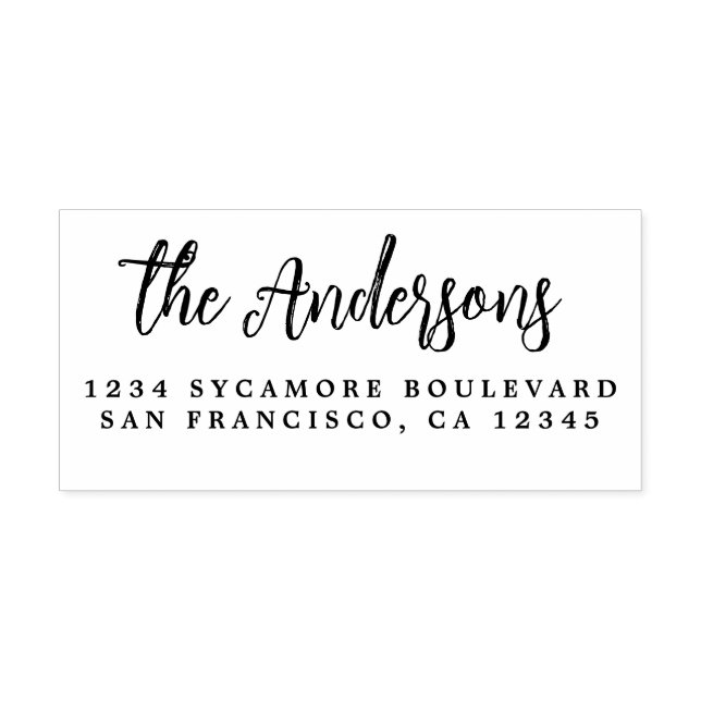 Tampons Encreurs Chic Script Calligraphy Nom de famille Adresse de  (Impression)