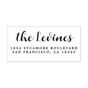 Tampons Encreurs Chic Script Calligraphy Nom de famille Adresse de