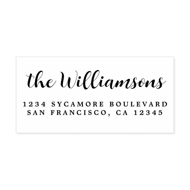 Tampons Encreurs Chic Script Calligraphy Nom de famille Adresse de  (Impression)