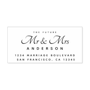 Tampons Encreurs Chic Script Future M. Mme Mariage Adresse de retou