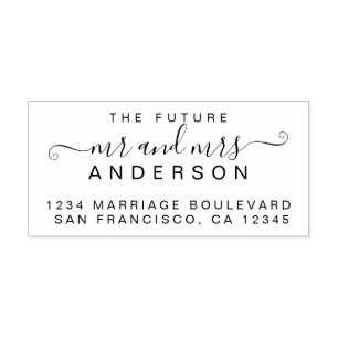 Tampons Encreurs Chic Script Future M. Mme Mariage Adresse de retou
