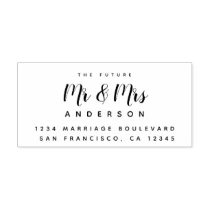 Tampons Encreurs Chic Script Future M. Mme Mariage Adresse de retou