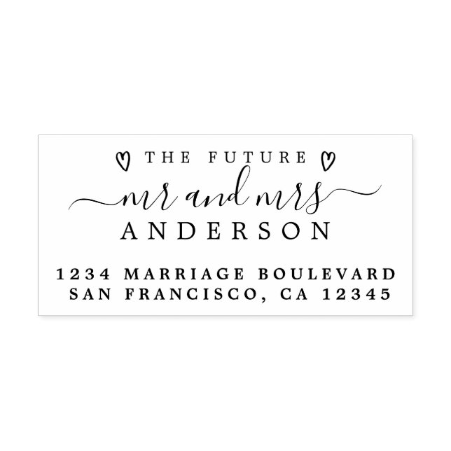Tampons Encreurs Chic Script Future M. Mme Mariage Adresse de retou (Impression)