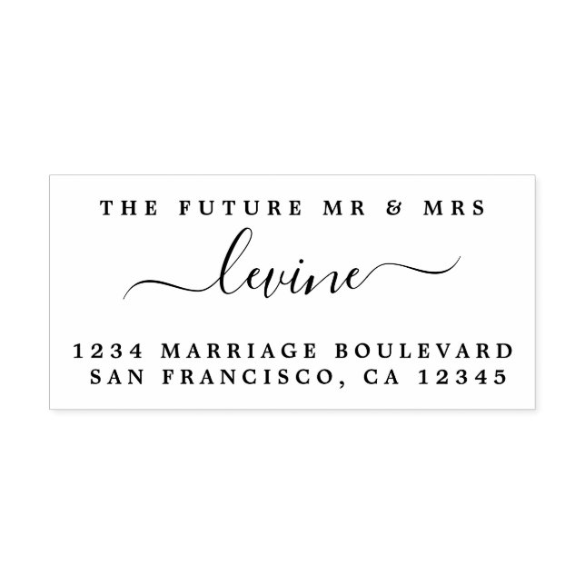 Tampons Encreurs Chic Script Future M. Mme Mariage Adresse de retou (Impression)