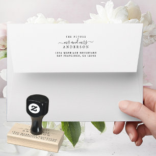 Tampons Encreurs Chic Script Future M. Mme Mariage Adresse de retou