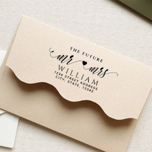 Tampons Encreurs Chic Script Future M. Mme Mariage Adresse de retou