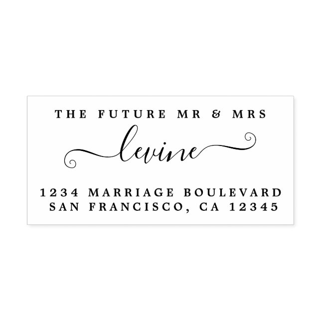 Tampons Encreurs Chic Script Future M. Mme Mariage Adresse de retou (Impression)