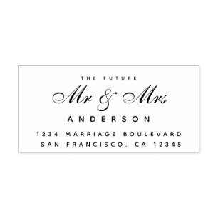 Tampons Encreurs Chic Script Future M. Mme Mariage Adresse de retou