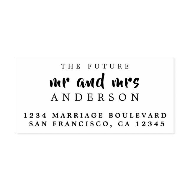 Tampons Encreurs Chic Script Future M. Mme Mariage Adresse de retou (Impression)