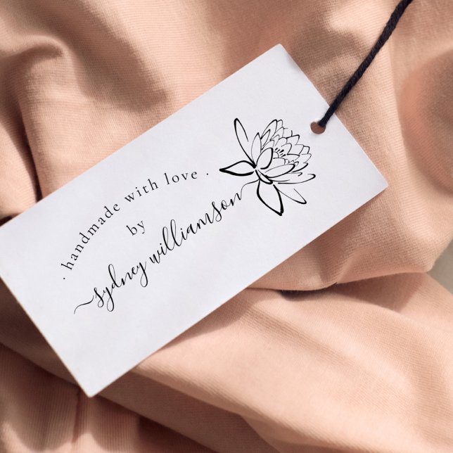 Tampons Encreurs Chic Script Lotus Fleur Personnalisé Fabriqué À La (Créateur téléchargé)