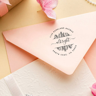 Tampons Encreurs Chic Whimsy Feuilles dessinés à la main Adresse de