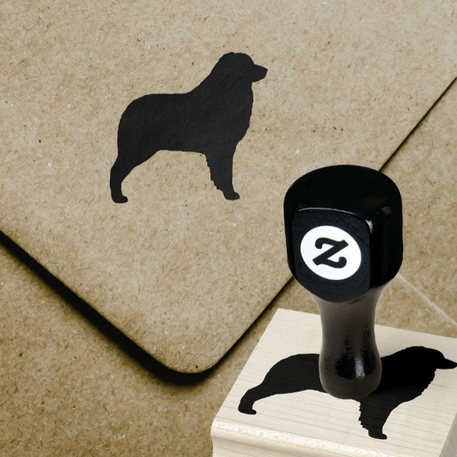 Tampons Encreurs Chien Berger Australien Silhouette Timbre en caout (Créateur téléchargé)