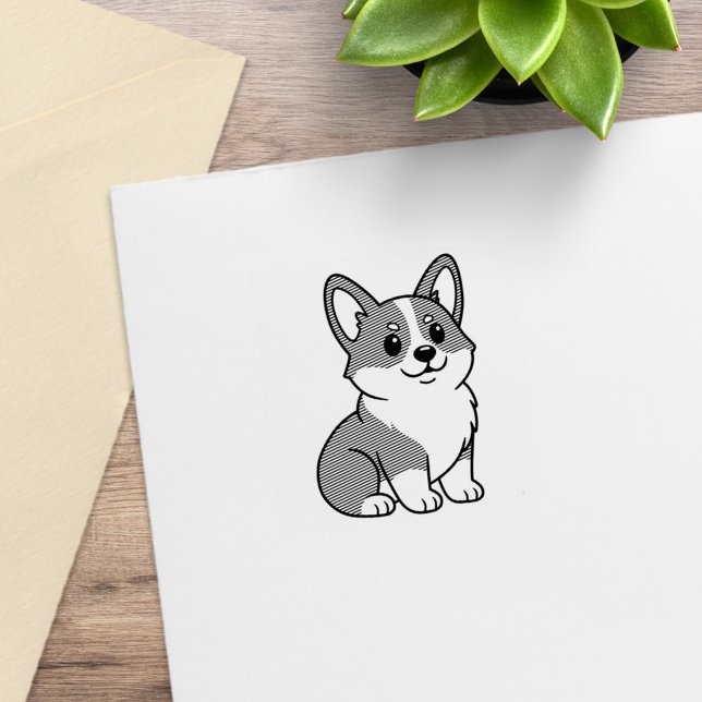 Tampons Encreurs Chien Corgi Mignon 1x1 (Créateur téléchargé)