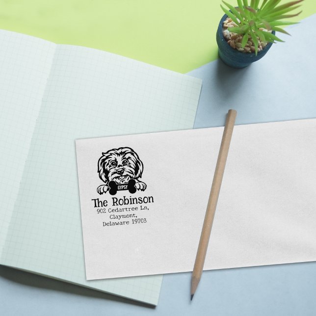 Tampons Encreurs Chien maltais, adresse de retour, (Créateur téléchargé)