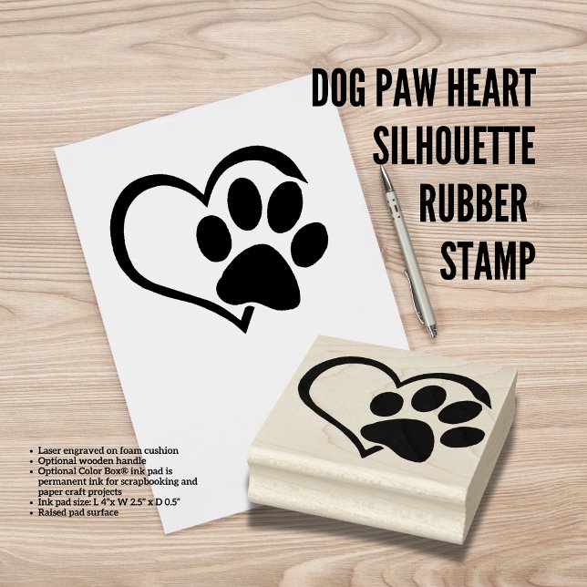Tampons Encreurs Chien Paw Coeur Silhouette Timbre en caoutchouc (Birthday Depot
Dog Paw Heart Silhouette Rubber Stamp)