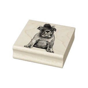 Tampons Encreurs Chien taureau portant cowboy casquette animal anim